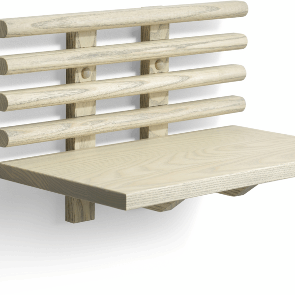 Sengebord Oscarssons Möbel Zana med hylde, massiv gråolieret ask, 26Ã40Ã25 cm